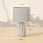 Tischlampe, Tischleuchte, Nachttischlampe mit Leinenschirm, Wippschalter, Schreibtischlampe, 22 x 22 x 39 cm, Beige