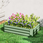 Hochbeet aus verzinktem Stahl, Gartenbeet, Pflanzkasten f¨¹r Garten, Blumenkasten, 120 x 90 x 30 cm, Dunkelgr¨¹n