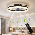 Deckenventilator mit Licht und Fernbedienung, 50 cm LED-Deckenventilator mit 3 Farben, 6 Geschwindigkeiten, Timer, Dimmbar