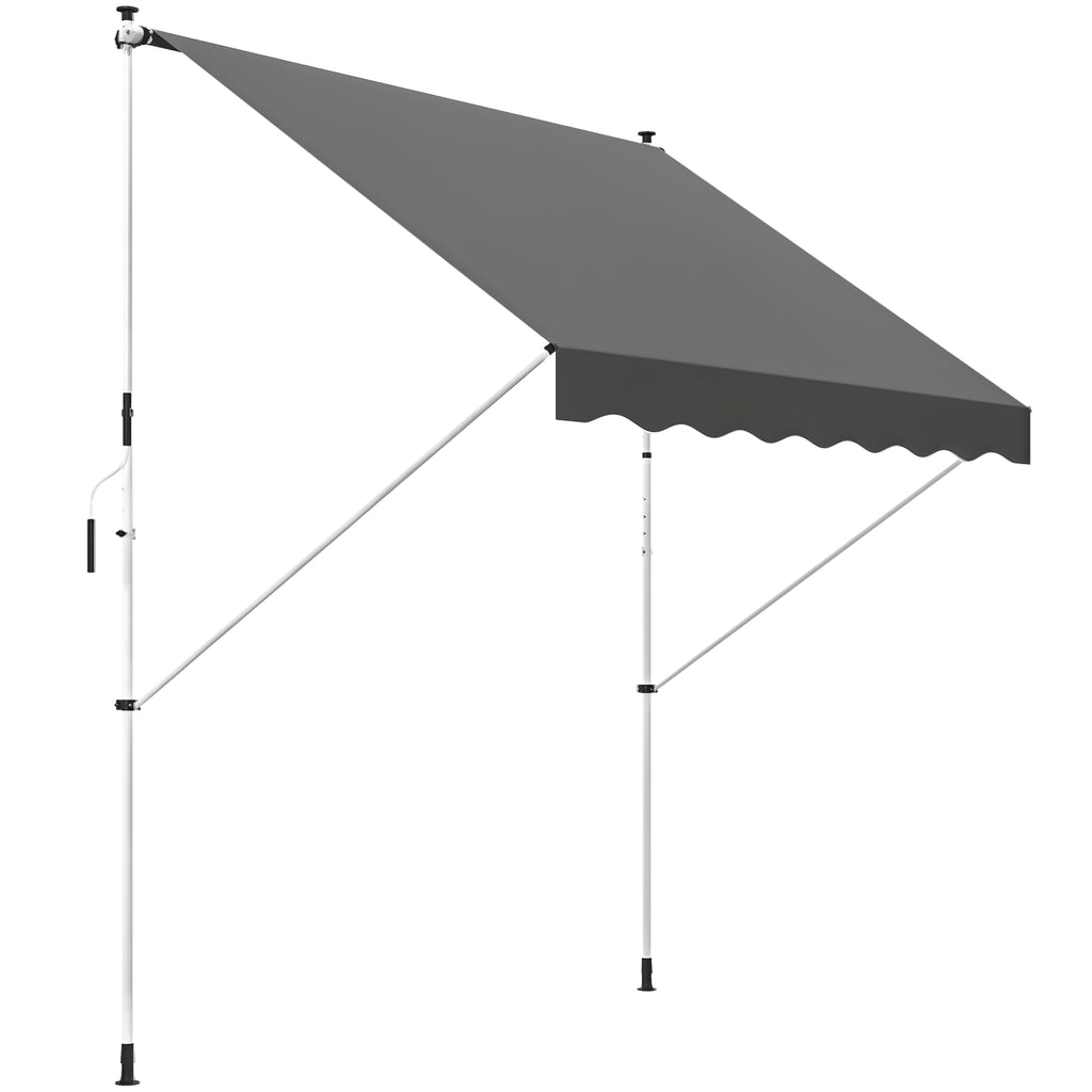 3x1.5m Adjustable Outdoor Aluminium Frame Awning Grey