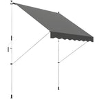 3x1.5m Adjustable Outdoor Aluminium Frame Awning Grey
