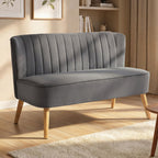 Sofa Retrodesign 2-Sitzer-Sofa, Holzbeine, 117 cm x 56,5 cm x 77 cm, Dunkelgrau