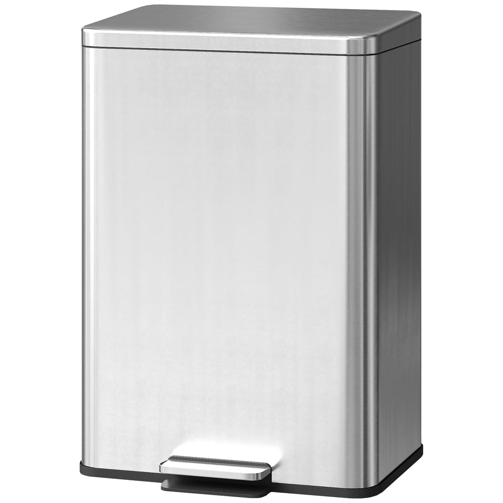 M¨¹lleimer 20 L Treteimer mit Softclose-Deckel, Pedal, abnehmbar Inneneimer Silber, 34,2 x 30,6 x 44,2 cm