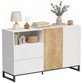 Sideboard Moderner Aufbewahrungsschrank mit 2 Soft-Close-Türen und 2 Schubladen 140x40x85 cm, Weiß