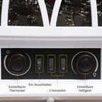 Elektrokamin mit Heizung, LED Flammeneffekt, 1000/2000W, Weiß