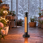 Infrarot Heizstrahler 2000W Carbonfaser oszillierender Standheizstrahler mit Fernbedienung 8 Heizstufen Schutzhülle