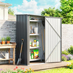 5.3 x 3.1ft Corrugated Steel Garden Shed - Black