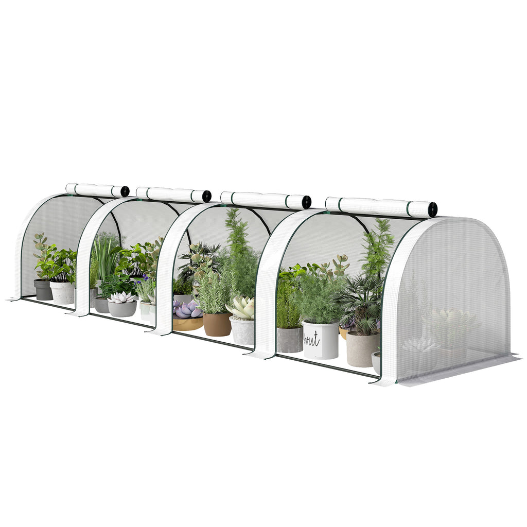 395 x 100 cm Low Tunnel Greenhouse - White