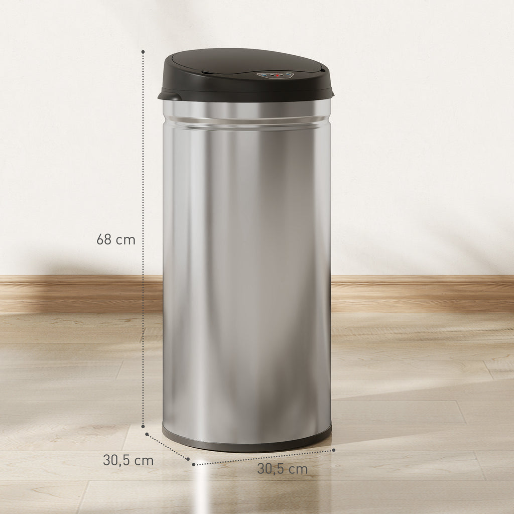 42 Liter Sensor-M¨¹lleimer mit Soft-Close-Funktion, ber¨¹hrungsfreier Abfalleimer aus Edelstahl f¨¹r hygienische K¨¹chen