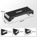 Steppbrett höhenverstellbar Fitness Aerobic Stepper mit 3 Stufen (15/20/25 cm), Anti-Rutsch-Matte Schwarz+Grau