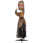 5.2' Haunted Doll Halloween Animatronic, with Glowing Eyes