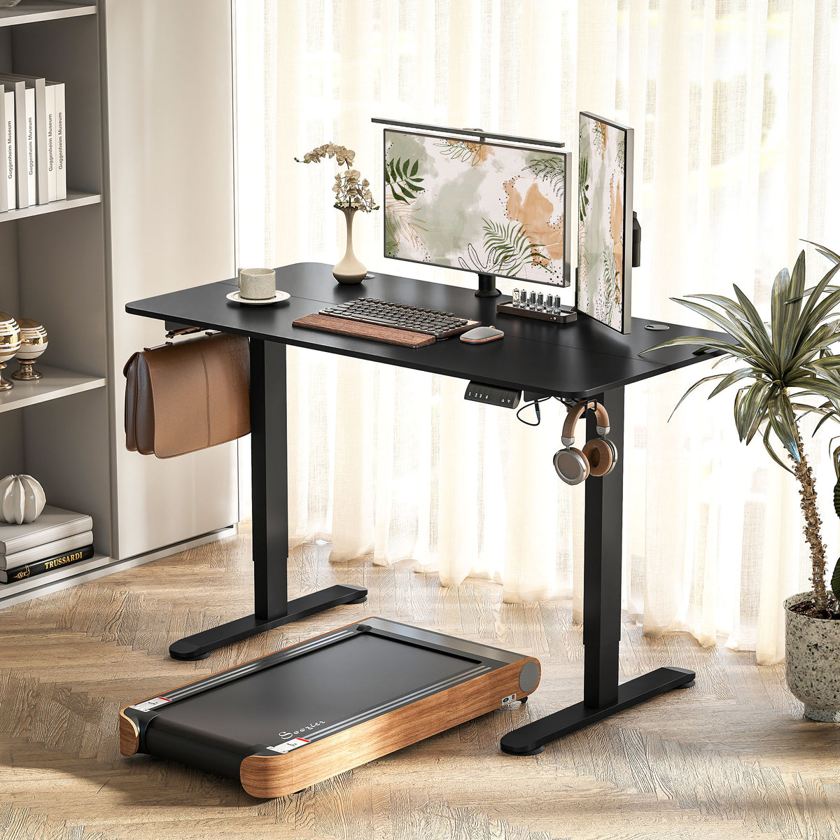 Stehpult h?henverstellbarer Computertisch Schreibtisch, 140 cm x 70 cm x 116 cm, Schwarz
