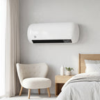 Wand Heizlüfter 2000W Keramik Wandheizgerät mit Ventilator, 2 Leistungsstufen, LED-Display, Thermostat, Weiß