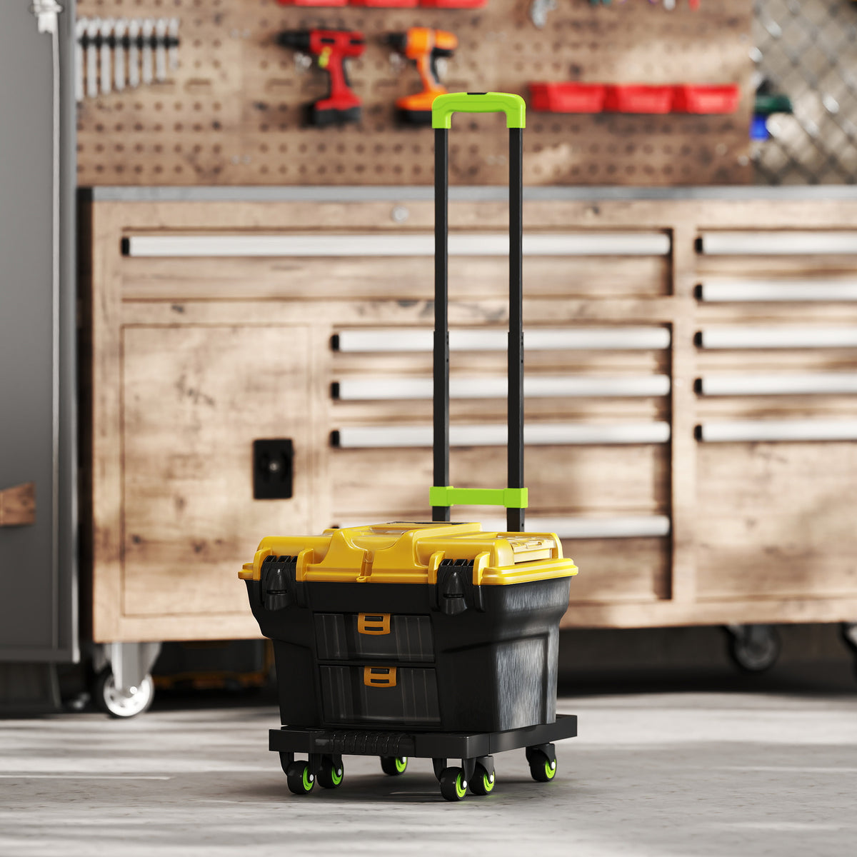 Sackkarre klappbar Metall Transportkarre mit R?der verstellbarem Griff 49 x 35 x 102 cm Gr¨¹n