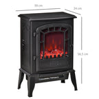 Elektrischer Bodenkamin, 2 Heizstufen, realistischer Flammeneffekt, vielseitig