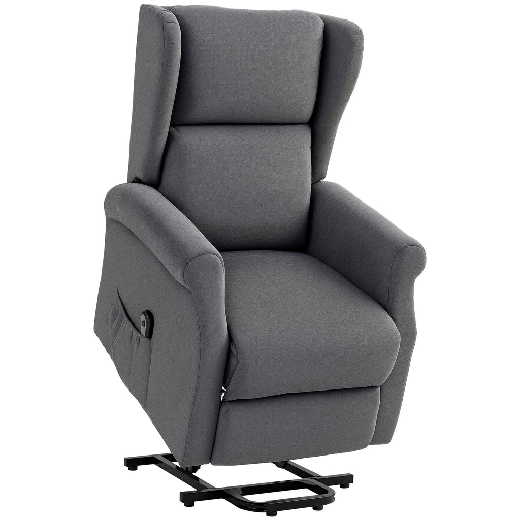 Relaxsessel, Aufstehhilfe, Liegefunktion, bis 200kg, 72,5x94x109cm, Dunkelgrau