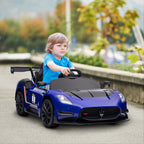 Elektro-Kinderauto 12V, lizenziert, Fernbedienung, sto?d?mpfende R?der, Blau, 115x60x45 cm