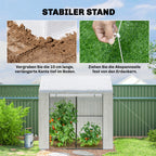 Walk-in Greenhouse, Outdoor Tomato Greenhouse with Roll-up Door and Mesh Windows, PE Cover, 200 x 140 x 200cm, White