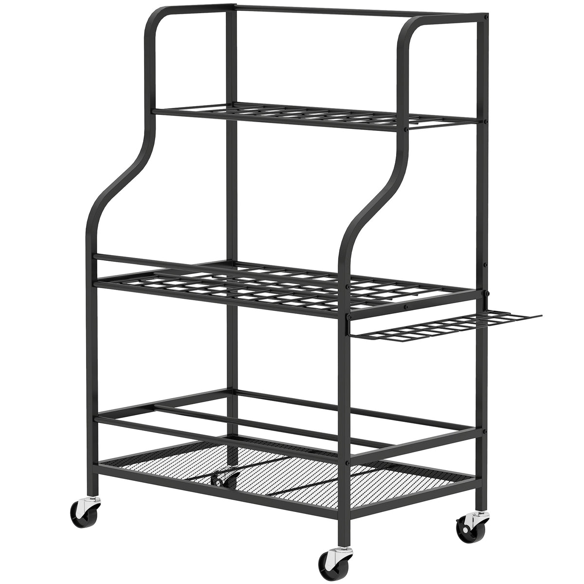 Gartenwerkzeug-Organizer 3-stufig Gartenger?te St?nder mit Haken bis 40 kg belast 77x40x97cm Schwarz
