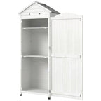 Gartenschrank Holz extra hohe Geräteschuppen mit verstellbar Ablage magnetisch Tür galvanisiert Dach Belüftung