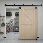 Schwerlast Schiebetür-Hardware-Set 244 cm Schwarz für Einzeltüren