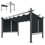 Pergola 3 x 4 m Terrassenüberdachung mit Schiebedach, automatisch einziehbaren Rollos, UV50+ Aluminiumrahmen