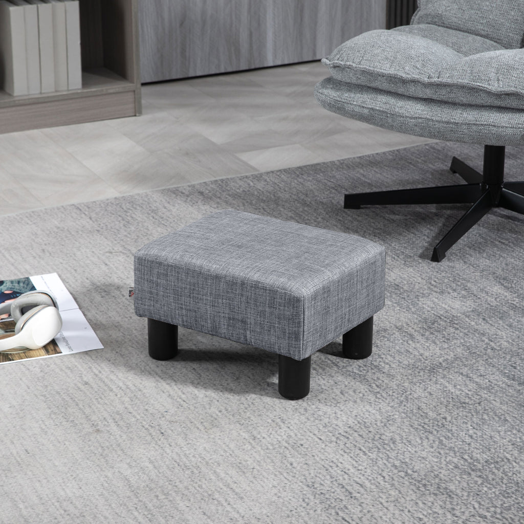 Hocker mit Stoffbezug in Leinenoptik, bis 110 kg, hellgrau, 40 x 30 x 24cm