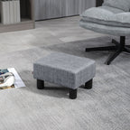 Hocker mit Stoffbezug in Leinenoptik, bis 110 kg, hellgrau, 40 x 30 x 24cm