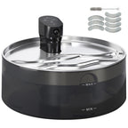 Katzenbrunnen 7L Trinkbrunnen für Katzen mit leiser Pumpe LED Aktivkohlefilter Edelstahl 30,6 x 30,6 x 17,2 cm