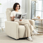 Relaxsessel, Fernsehsessel mit Liegefunktion, Wippfunktion Beige