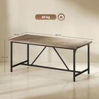 Esstisch für 6-8 Personen Moderner Rechteckiger Küchentisch mit Holzoptik, 180 x 80 x 75,5 cm, Natur