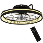 Deckenventilator mit Licht und Fernbedienung, 48 cm LED-Deckenventilator mit 3 Farbtemperaturen, 6 Geschwindigkeiten, Timer, Schwarz