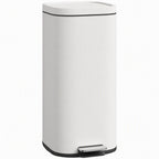 30L Kitchen Bin, Compact Pedal Bin with Soft-Close and Stay-Open Lid, Removable Bucket for Kitchen, Home, Office, Cream