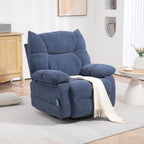 Massagesessel mit W?rme- & Liegefunktion, drehbar, bis 150 kg, Metallgestell, 98x90x98cm, Blau