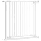 Treppenschutzgitter Absperrgitter ohne Bohren mit automatische Schließung für Kinder Küche Treppe 76-80 x 76 cm Weiß