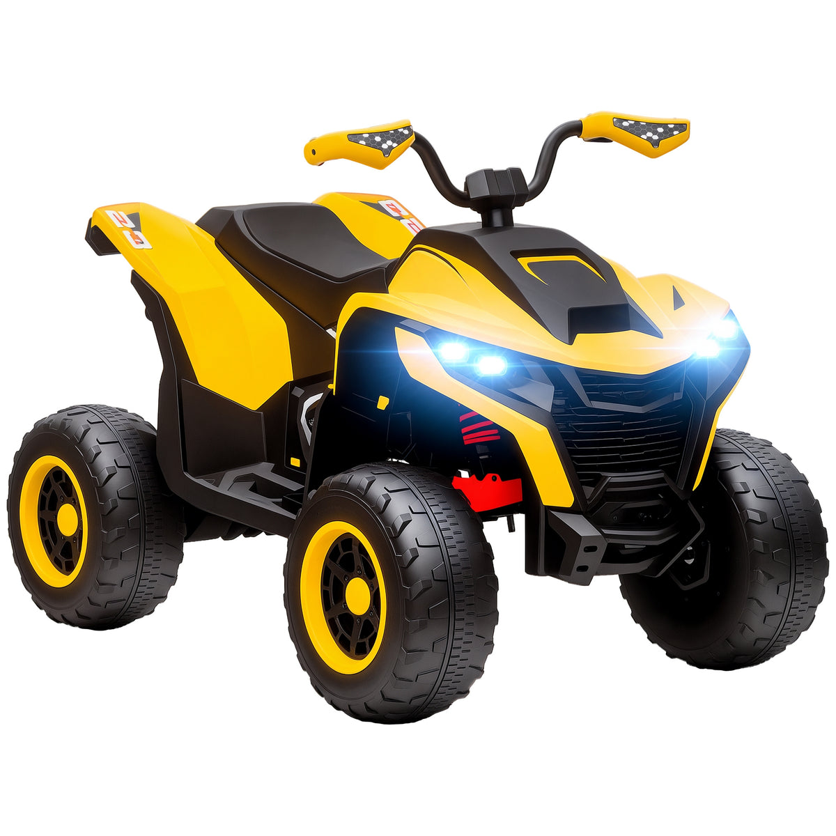 Elektroquad f¨¹r Kinder, 3-6 km/h, LED-Scheinwerfer, Musik, USB, f¨¹r 3-8 Jahre, Gelb