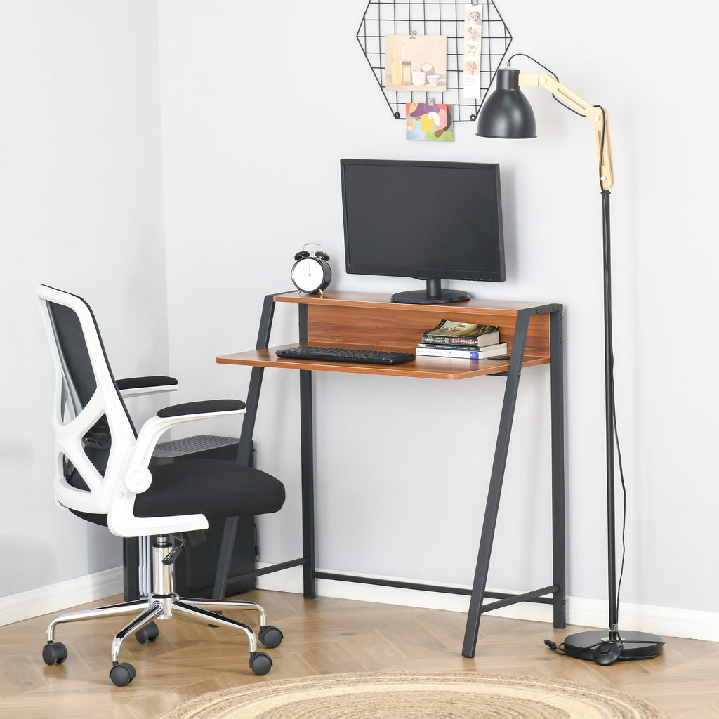 Writing Desk Computer Table Home Office PC Laptop Workstation Storage Shelf 84L x 45W cm Walnut
