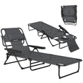 Sonnenliege Gartenliegen Relaxliege, klappbar, wetterbest?ndig, 194 cm x 72 cm x 89 cm, Schwarz + Dunkelgrau