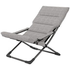  Gartenstuhl aus Metall Klappstuhl mit Auflage abnehmbar wetterfest klappbar Campingstuhl Liegestuhl 120kg Belastbarkeit Sitzmöbel für Garten Terrasse Balkon 66B x 94T x 79H cm Grau