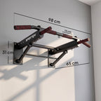 Klimmzugstange klappbar Klimmzüge mit rutschfesten Griffen, Wandmontage max. 120 kg, 98 x 65 x 31 cm Schwarz