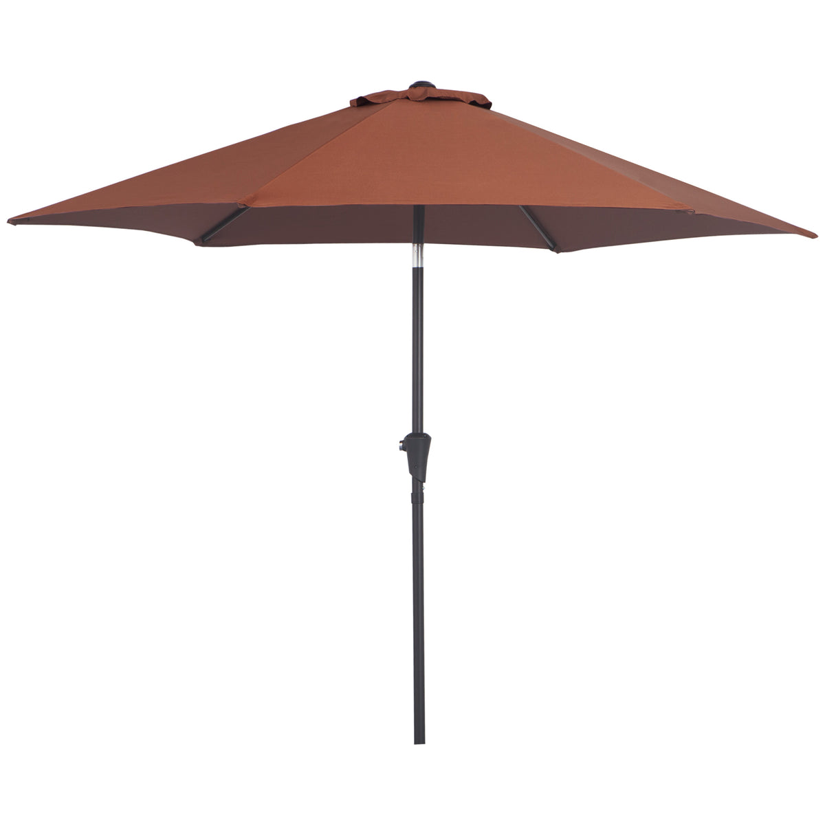  Knickschirm Sonnenschirm Gartenschirm Marktschirm mit Handkurbel Alu 180/㎡ Polyester Stahl Kaffee Ø2,6 x 2,35 m