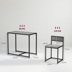 3-teiliges Bartisch-Set Hochtisch-Set 3-teilig, 2 Stühle, 1 Tisch, 90 cm x 47 cm x 76 cm, Grau