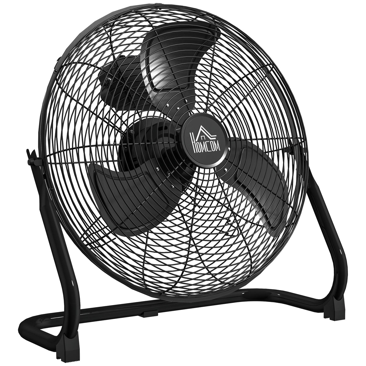 Tischventilator Elektrischer Ventilator mit 4 Geschwindigkeitsstufen, um 120° verstellbarer Winkel Schwarz