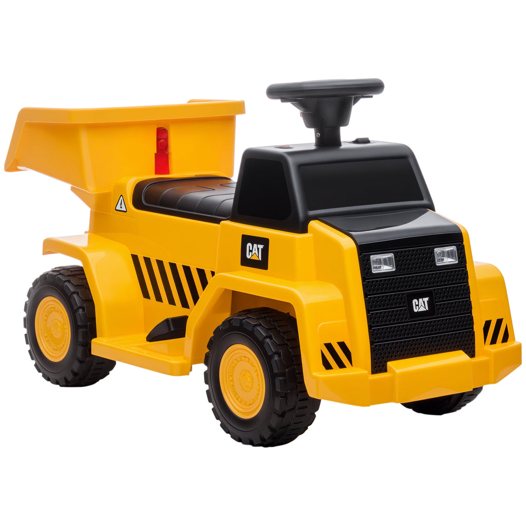 Elektro-Kipplaster für Kinder, kippbare Ladefläche, max. 3 km/h, Scheinwerfer, Hupe, gelb, 74,5 x 36 x 43,5 cm