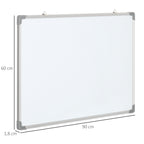Whiteboard, Magnettafel, Notiztafel, inklusive Zubehör, 4 Stifte, 1 Schwamm, 10 Magnete, Weiß + Silber