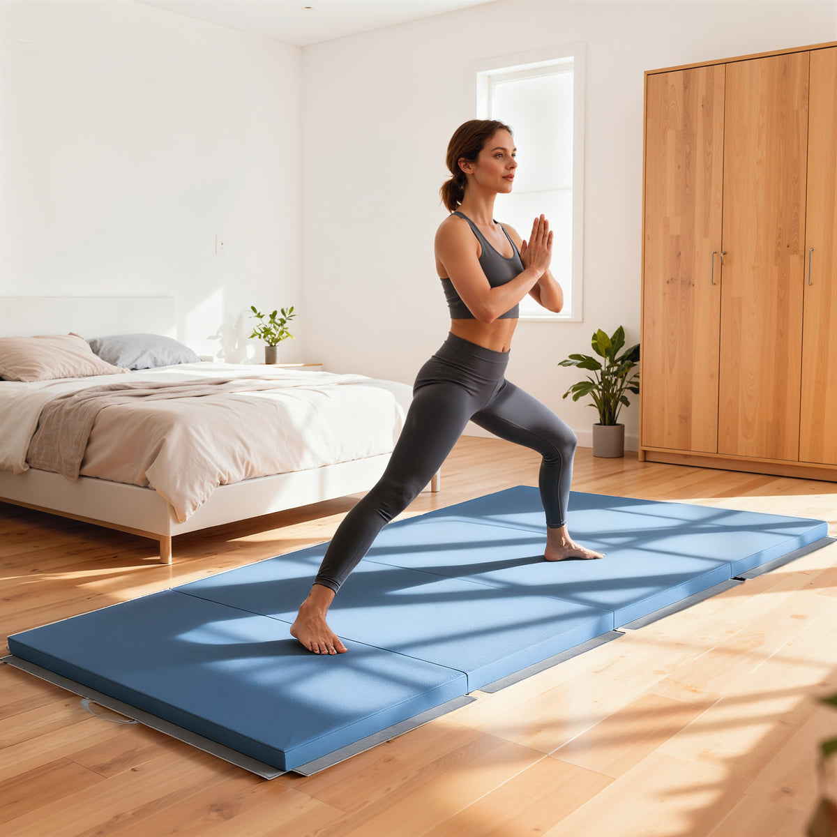 Trainingsmatte Faltbare Fitnessmatte 240 x 120 x 5 cm Hellblau