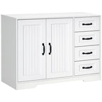 Sideboard Kommode Anrichte, Modernstil, 4 Schubladen, 1 Schrank, 105 cm x 40 cm x 76 cm, Weiß