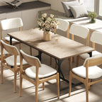 Esstisch für 6-8 Personen Moderner Rechteckiger Küchentisch mit Holzoptik, 180 x 80 x 75,5 cm, Natur
