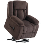 Aufstehsessel mit weichem Bezug, Recliner-Sessel mit Fernbedienung und Seitentaschen, Braun