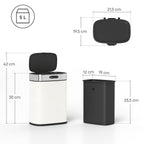 5 L M¨¹lleimer, freistehend oder h?ngend platzierbar, Edelstahl, Cremewei?